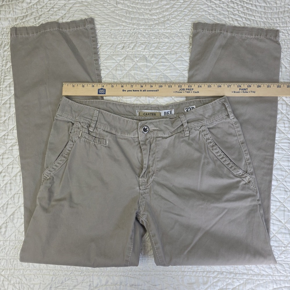 BKE Casuals Khaki‎ Pants Mens 32R Carter Straight Fit Tan - Picture 3 of 9